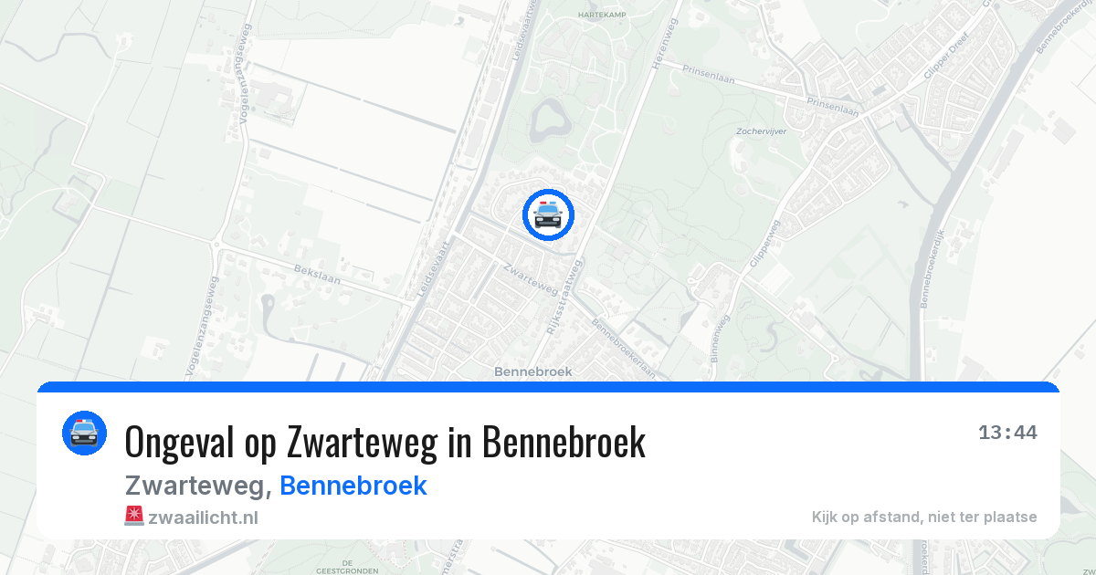 Ongeval op Zwarteweg in Bennebroek — 9 apr 2026
