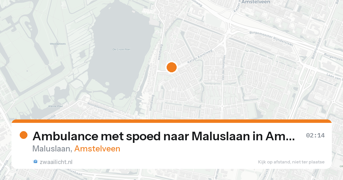 Ambulance met spoed naar Maluslaan in Amstelveen — 25 aug 2026