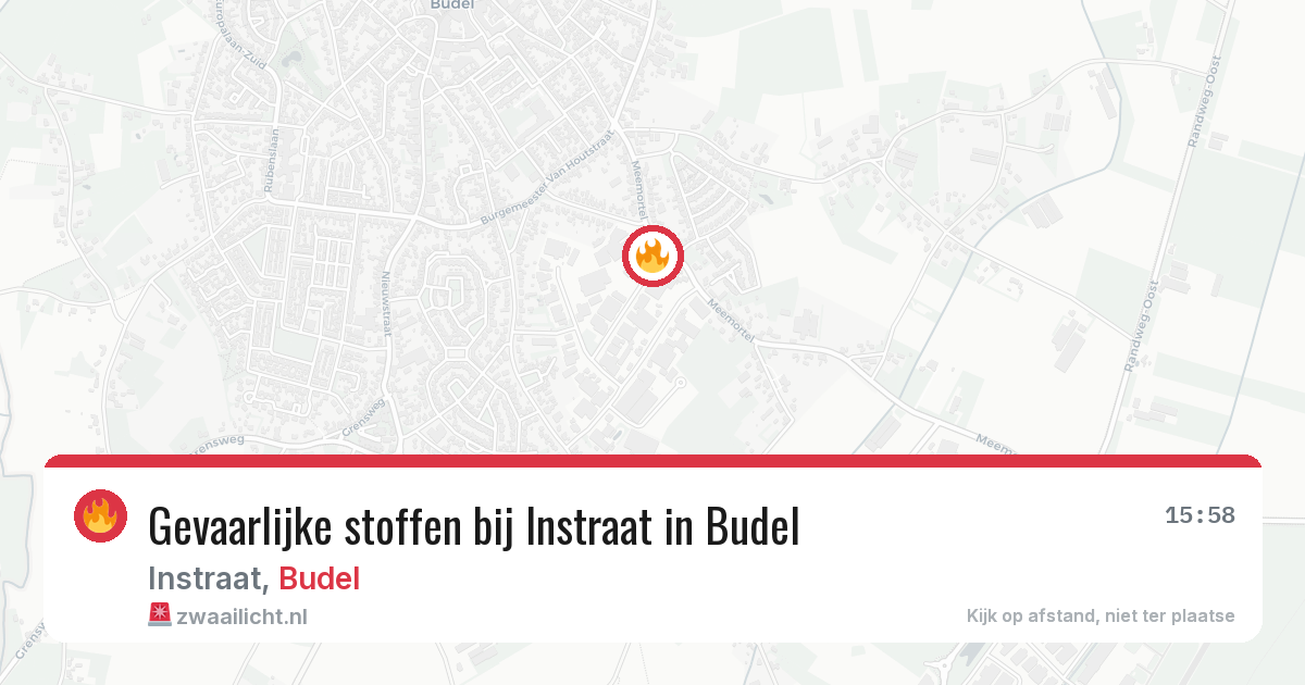 Gevaarlijke stoffen bij Instraat in Budel — 2 jul 2026