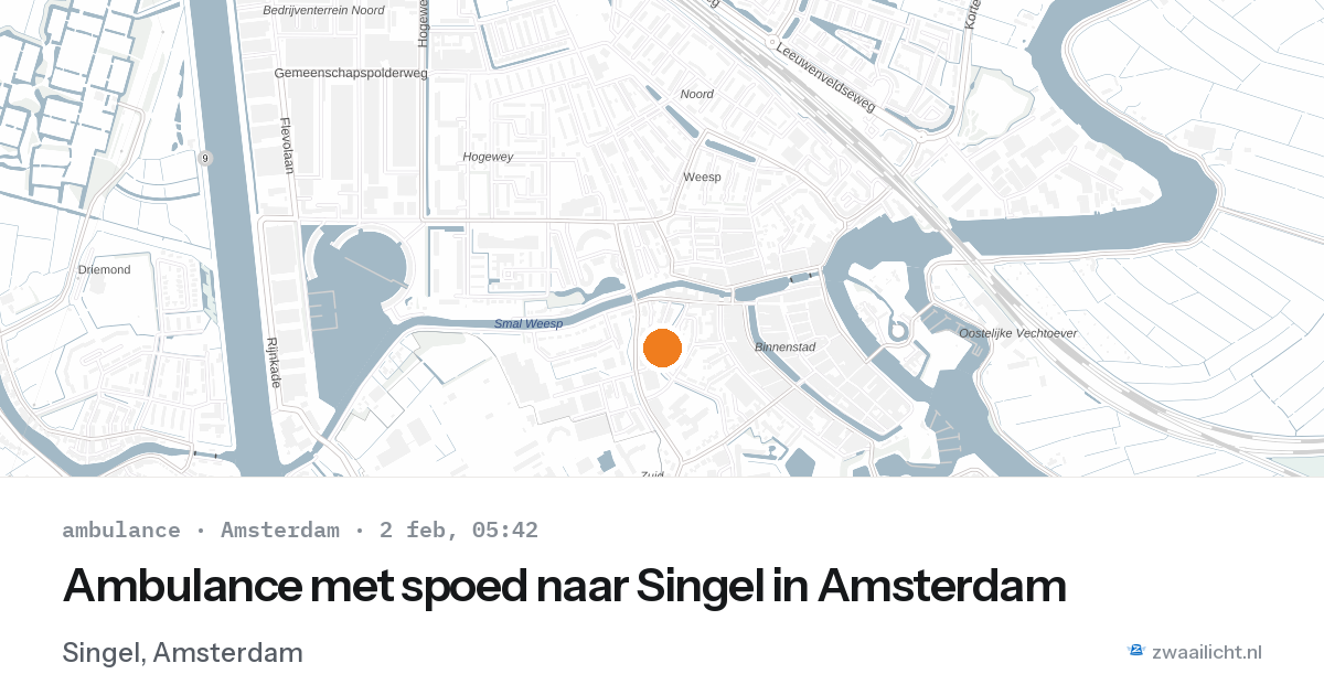 Ambulance met spoed naar Singel in Amsterdam — 2 feb 2026