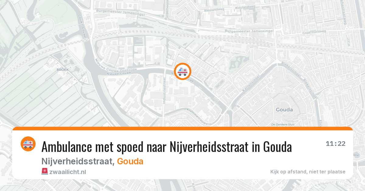 Ambulance met spoed naar Nijverheidsstraat in Gouda — 1 jul 2026