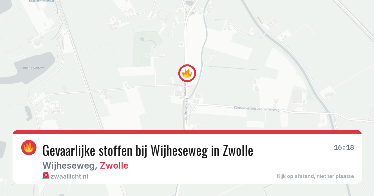 Gevaarlijke stoffen bij Wijheseweg in Zwolle — 18 jul 2026