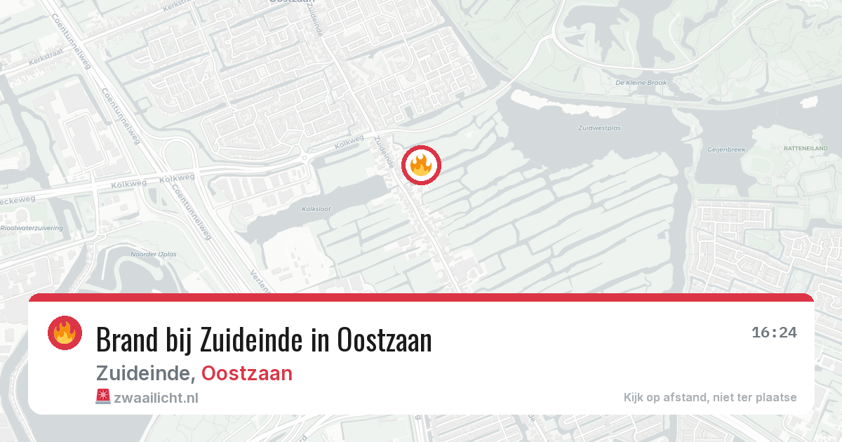 Brand bij Zuideinde in Oostzaan — 29 mei 2026