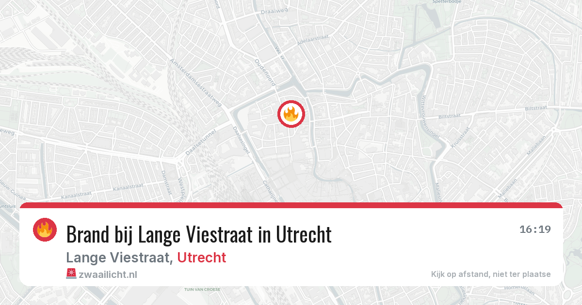 Brand bij Lange Viestraat in Utrecht — 29 jul 2026