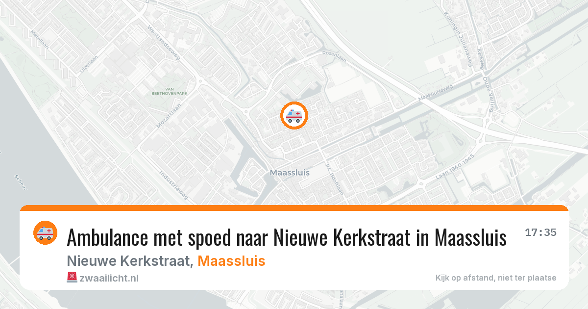 Ambulance met spoed naar Nieuwe Kerkstraat in Maassluis — 26 jun 2026