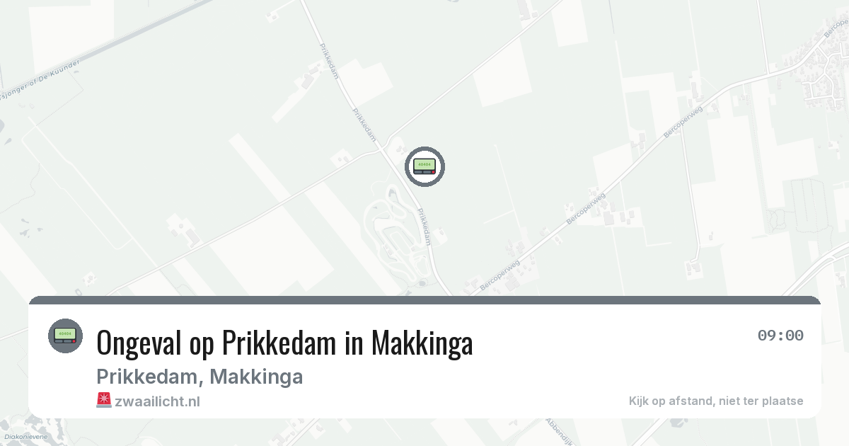 Ongeval op Prikkedam in Makkinga — 11 feb 2026