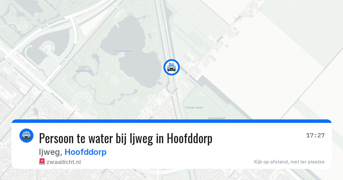 Persoon te water bij Ijweg in Hoofddorp — 29 jul 2026