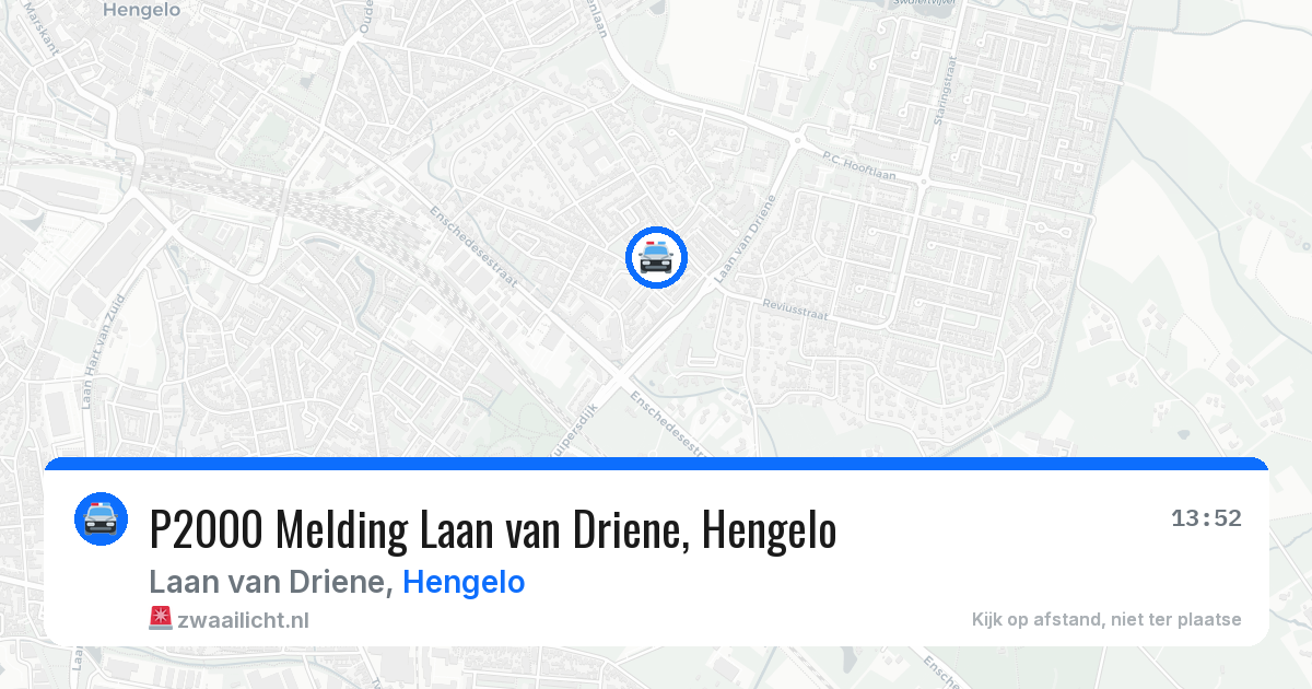 P2000 Melding Laan van Driene, Hengelo — 8 apr 2026