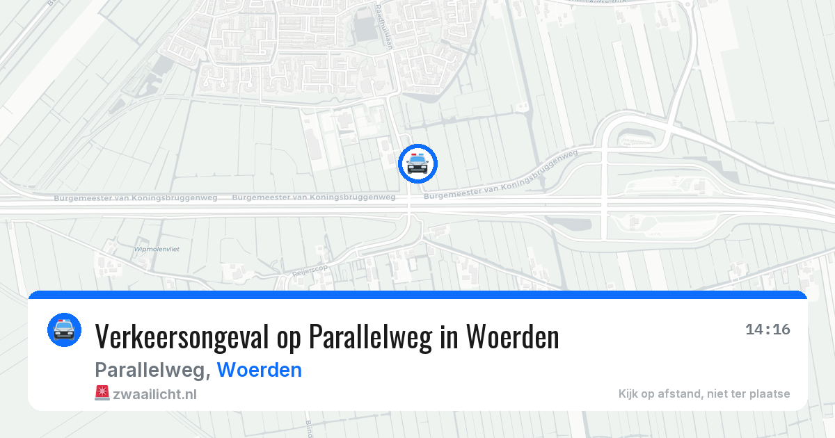 Verkeersongeval op Parallelweg in Woerden — 31 mei 2026