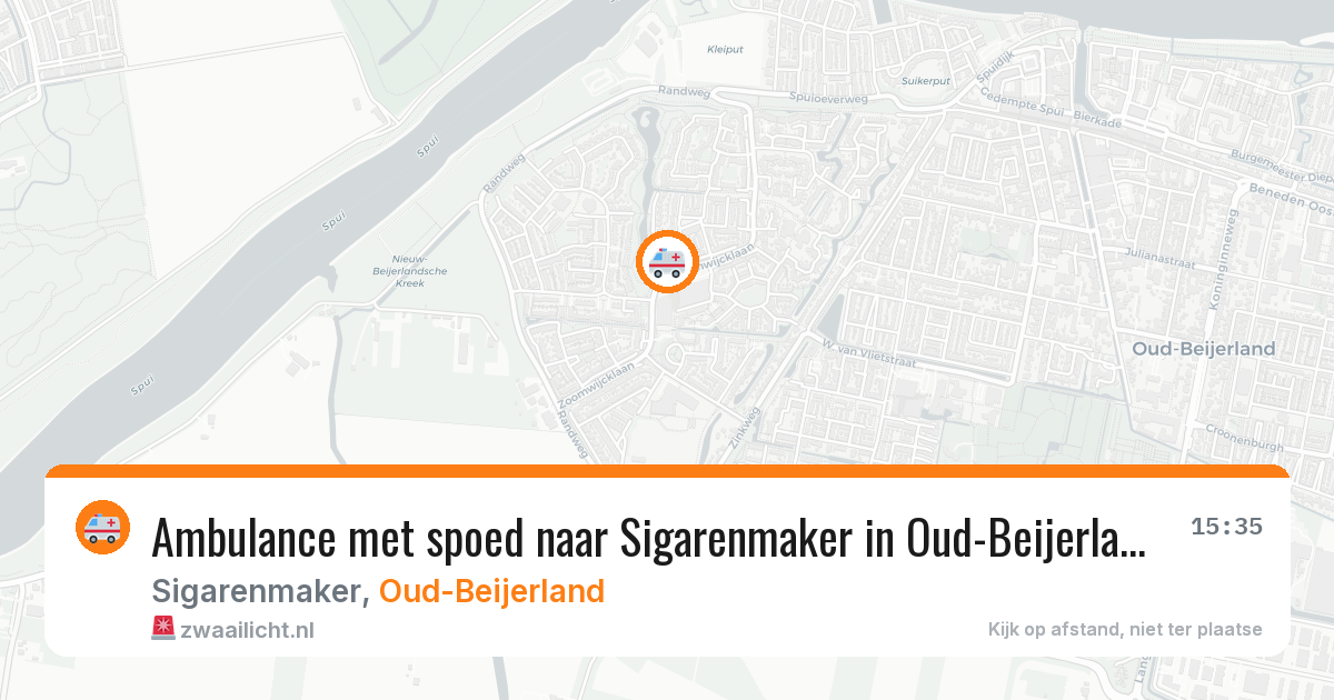 Ambulance met spoed naar Sigarenmaker in Oud-Beijerland — 20 mrt 2026