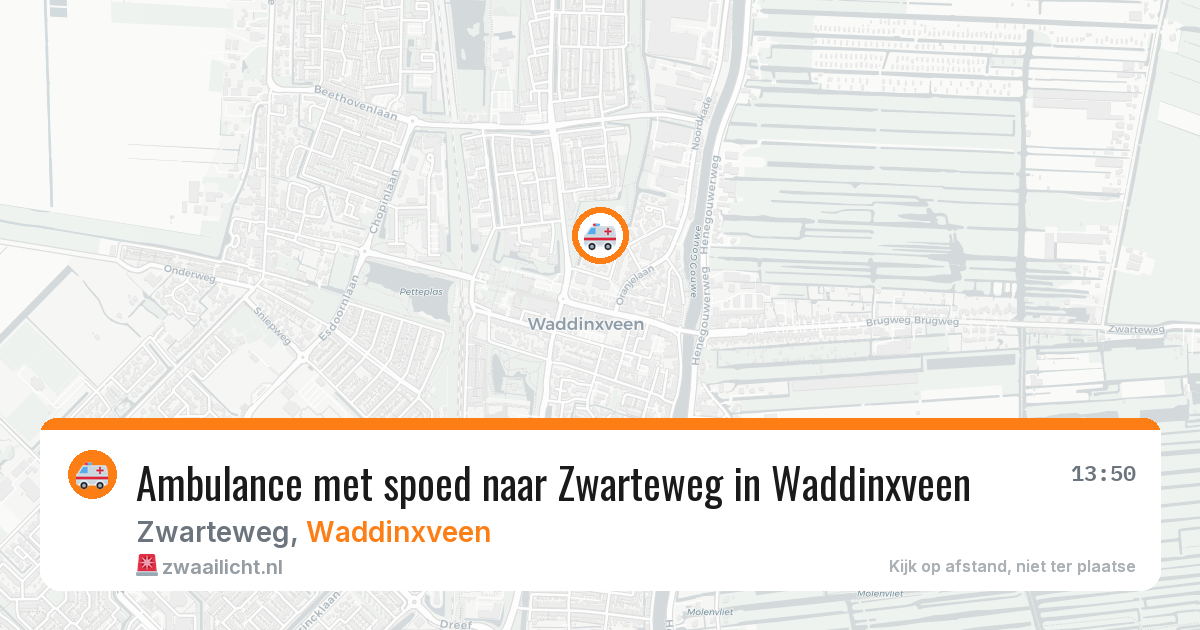 Ambulance met spoed naar Zwarteweg in Waddinxveen — 12 jun 2026
