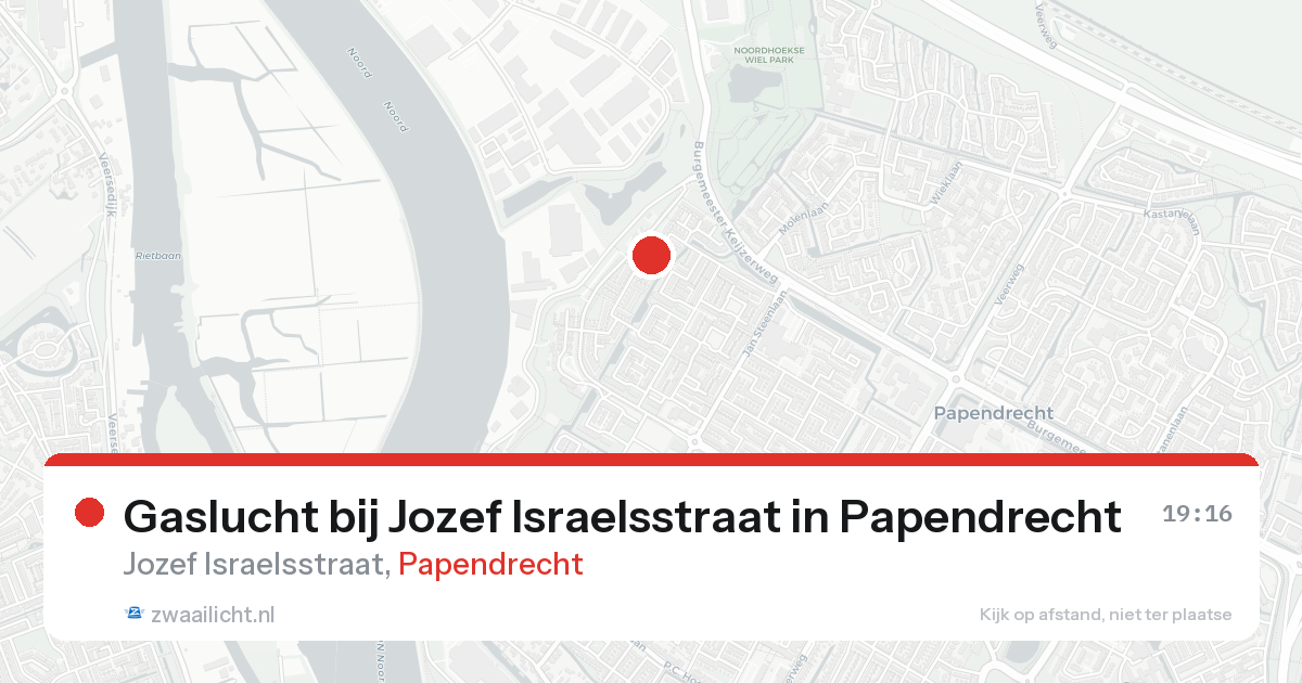 Gaslucht bij Jozef Israelsstraat in Papendrecht — 8 mrt 2026
