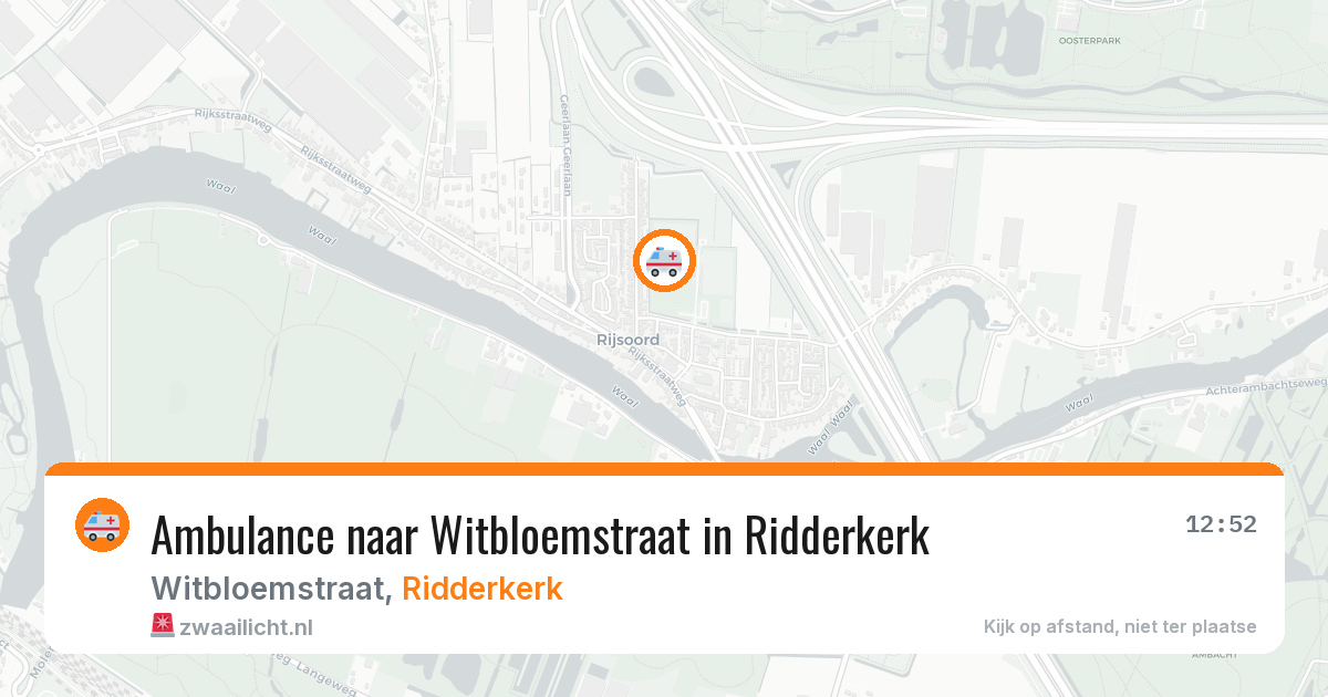 Ambulance naar Witbloemstraat in Ridderkerk — 2 aug 2026