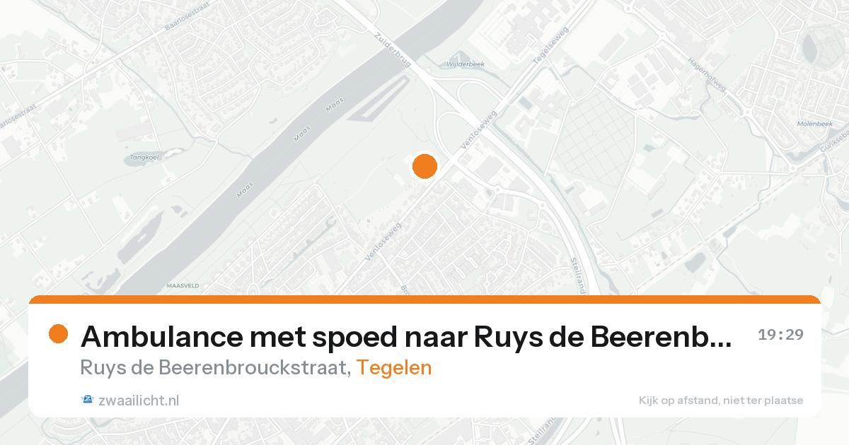 Ambulance met spoed naar Ruys de Beerenbrouckstraat in Tegelen — 22 aug 2026