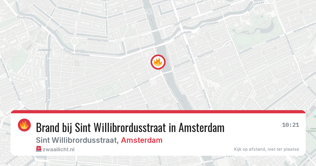 Brand bij Sint Willibrordusstraat in Amsterdam — 21 mei 2026