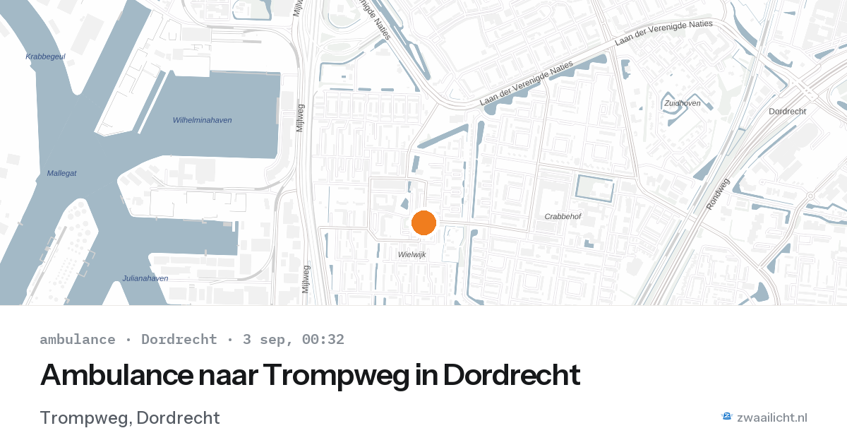 Ambulance naar Trompweg in Dordrecht — 2 sep 2026