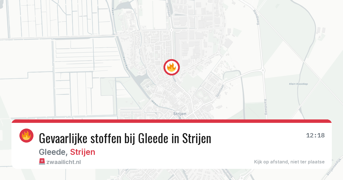 Gevaarlijke stoffen bij Gleede in Strijen — 14 jul 2026