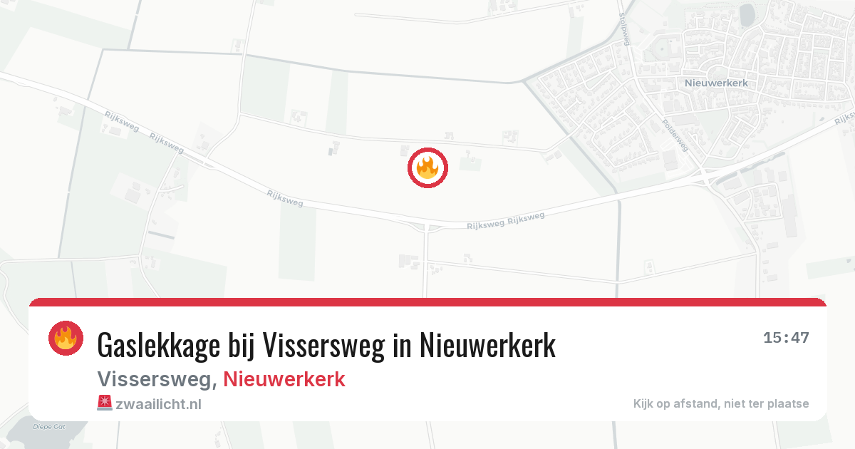 Gaslekkage bij Vissersweg in Nieuwerkerk — 18 jun 2026
