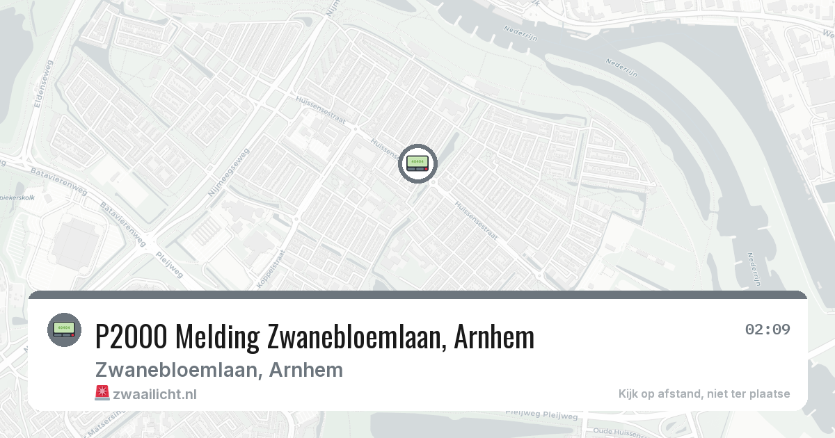 P2000 Melding Zwanebloemlaan, Arnhem — 9 aug 2026
