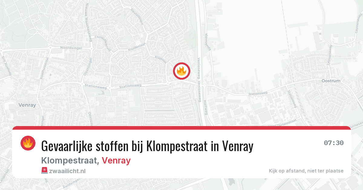 Gevaarlijke stoffen bij Klompestraat in Venray — 15 jul 2026