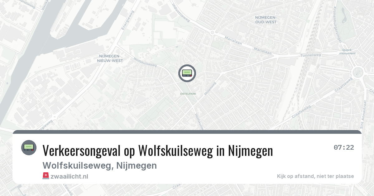 Verkeersongeval op Wolfskuilseweg in Nijmegen — 31 jul 2026
