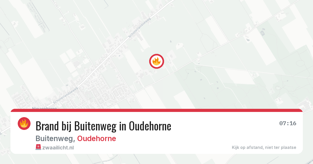 Brand bij Buitenweg in Oudehorne — 9 mrt 2026