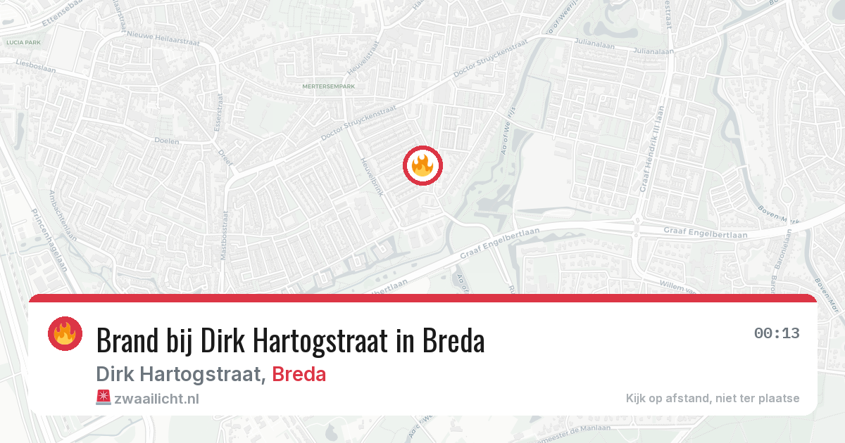 Brand bij Dirk Hartogstraat in Breda — 1 aug 2026