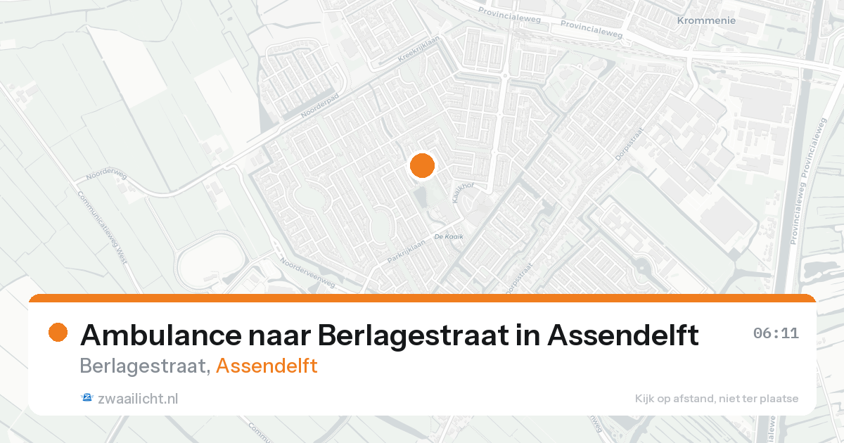 Ambulance naar Berlagestraat in Assendelft — 24 aug 2026