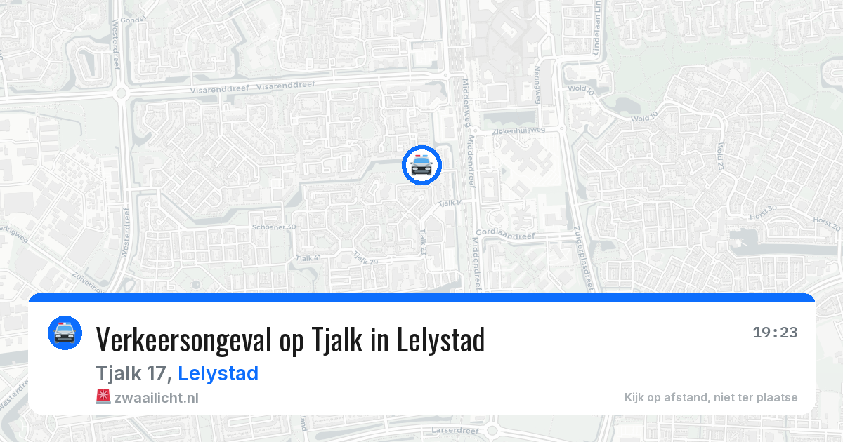 Verkeersongeval op Tjalk in Lelystad — 10 jun 2026
