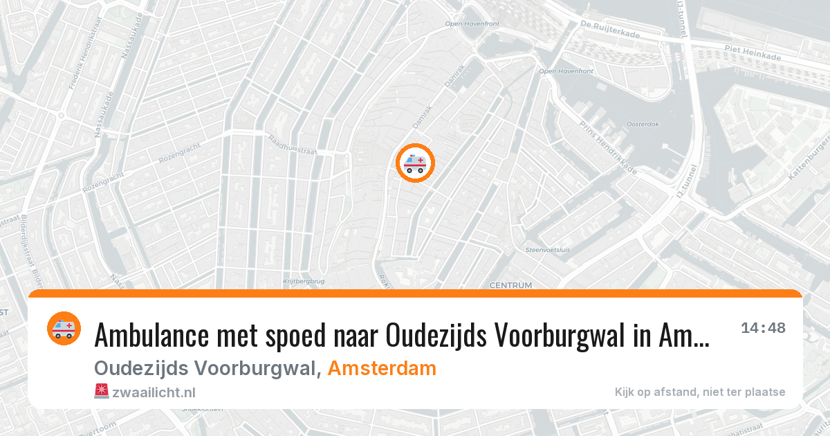 Ambulance met spoed naar Oudezijds Voorburgwal in Amsterdam — 11 mei 2026