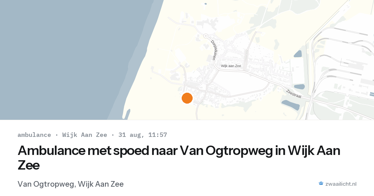 Ambulance met spoed naar Van Ogtropweg in Wijk Aan Zee — 31 aug 2026