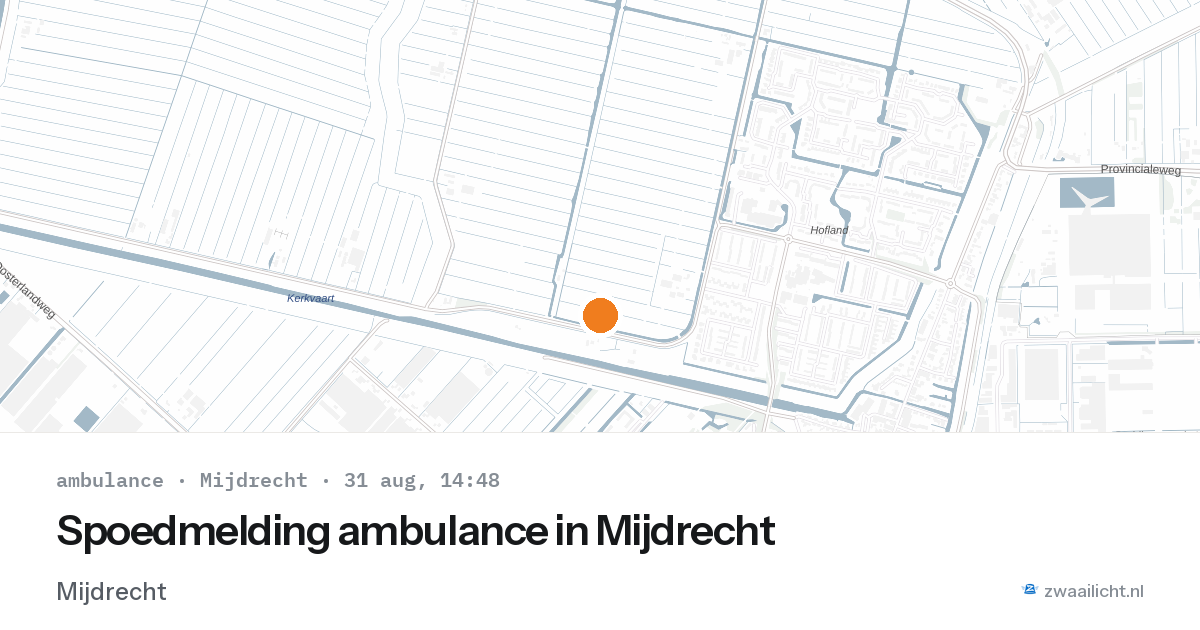 Spoedmelding ambulance in Mijdrecht — 31 aug 2026