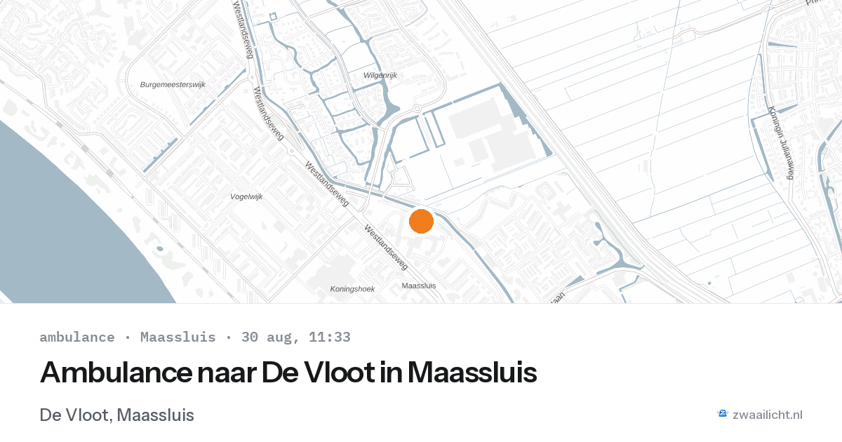 Ambulance naar De Vloot in Maassluis — 30 aug 2026