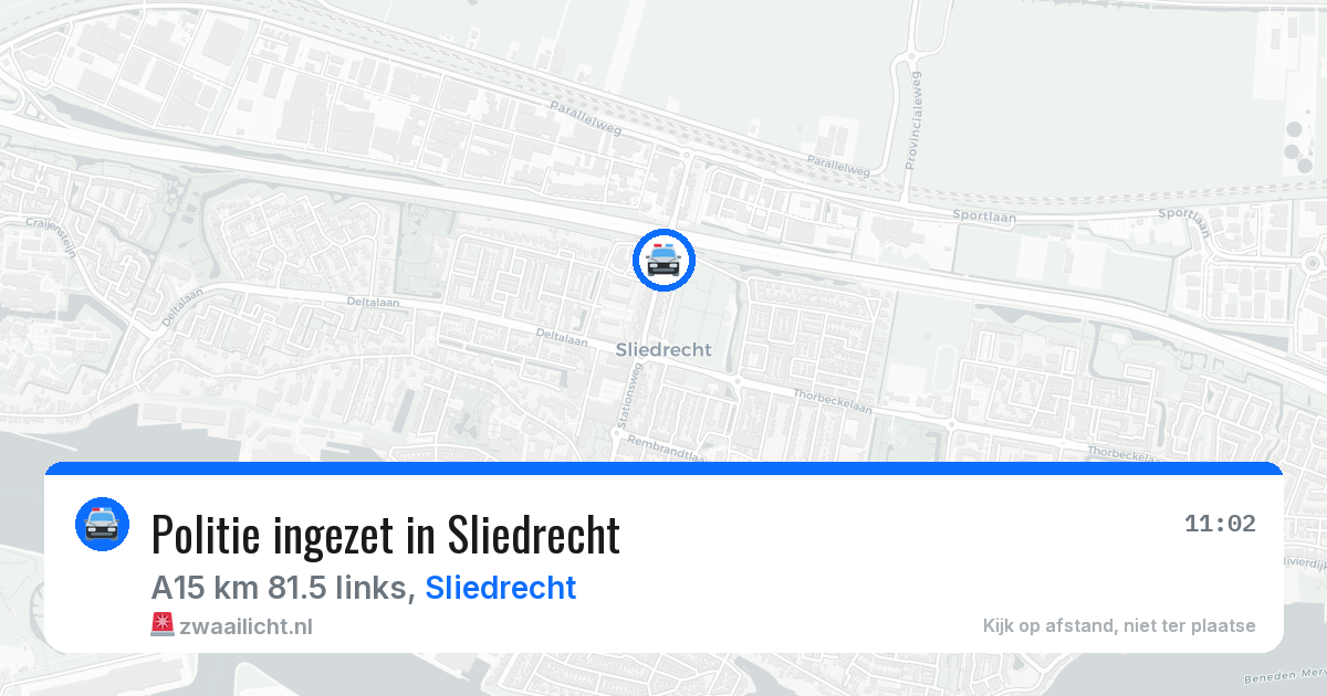 Politie ingezet in Sliedrecht — 16 apr 2026 | 🚨 Zwaailicht.nl