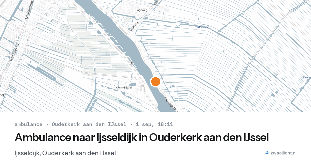 Ambulance naar Ijsseldijk in Ouderkerk aan den IJssel — 1 sep 2026