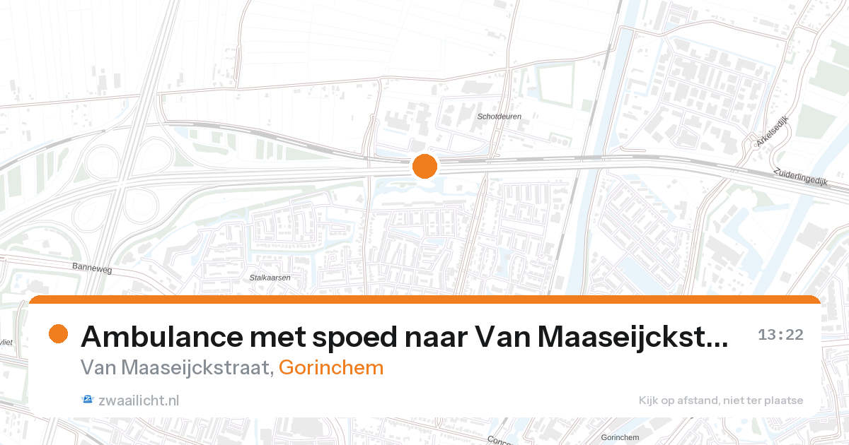 Ambulance met spoed naar Van Maaseijckstraat in Gorinchem — 27 aug 2026