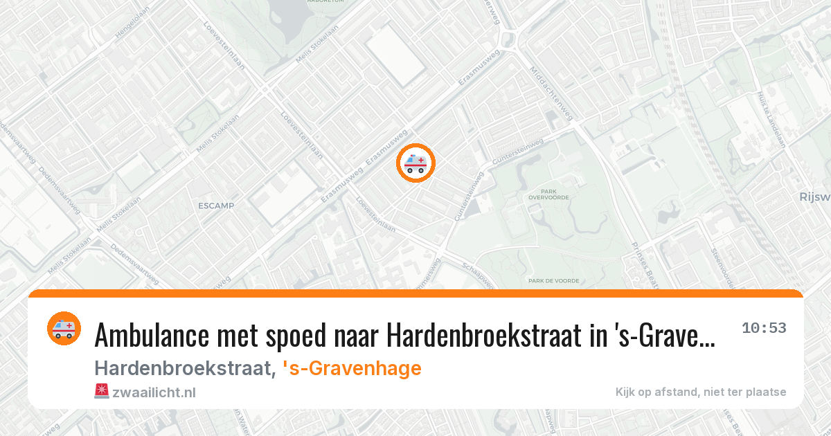 Ambulance met spoed naar Hardenbroekstraat in 's-Gravenhage — 10 jul 2026