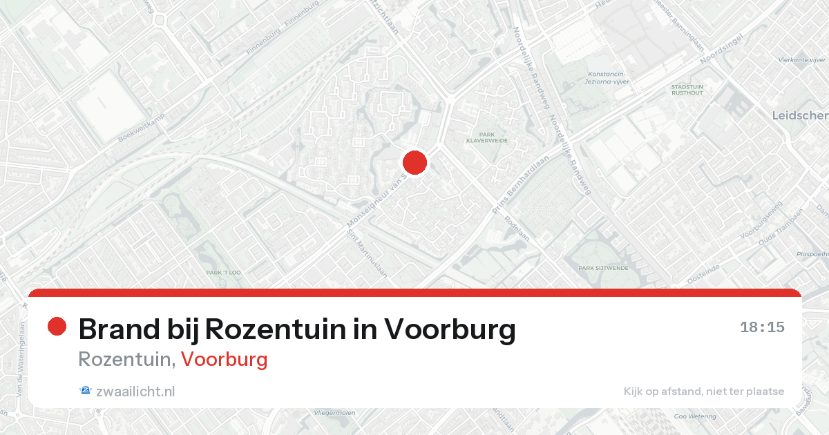 Brand bij Rozentuin in Voorburg — 19 aug 2026
