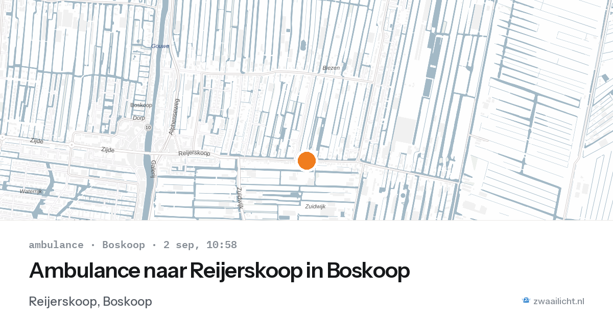 Ambulance naar Reijerskoop in Boskoop — 2 sep 2026