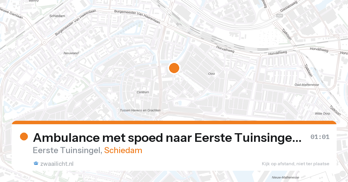 Ambulance met spoed naar Eerste Tuinsingel in Schiedam — 26 aug 2026