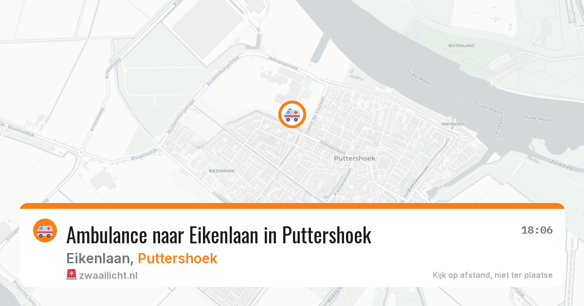 Ambulance naar Eikenlaan in Puttershoek — 14 mrt 2026