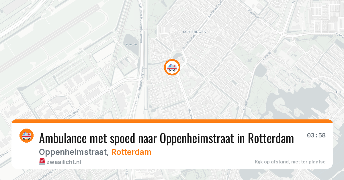 Ambulance met spoed naar Oppenheimstraat in Rotterdam — 1 aug 2026
