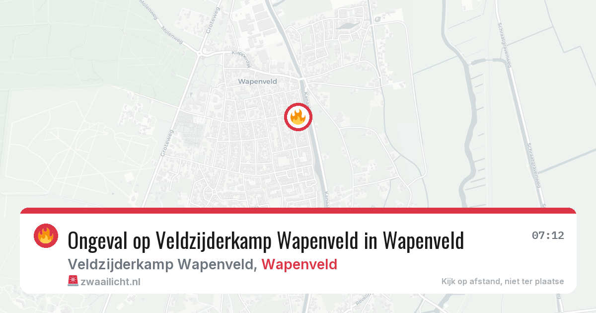 Ongeval op Veldzijderkamp Wapenveld in Wapenveld — 22 jun 2026