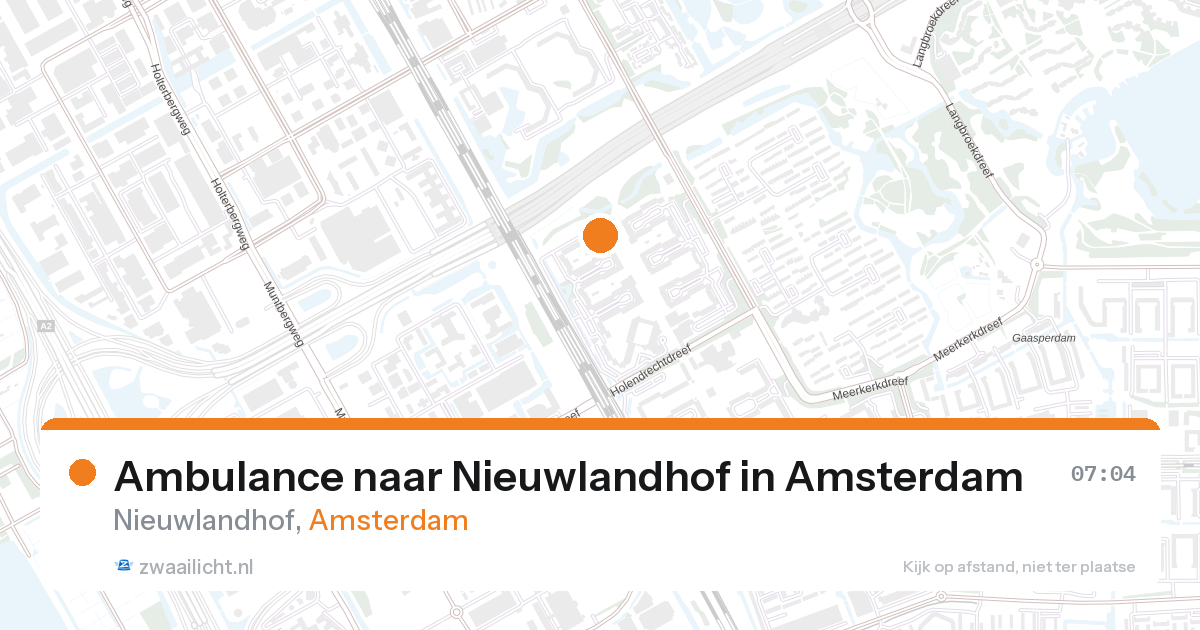 Ambulance naar Nieuwlandhof in Amsterdam — 27 aug 2026