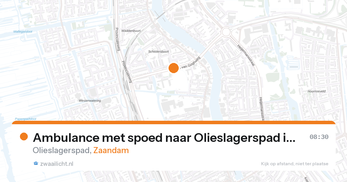 Ambulance met spoed naar Olieslagerspad in Zaandam — 16 jun 2026