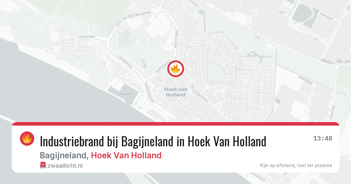 Industriebrand bij Bagijneland in Hoek Van Holland — 31 jul 2026