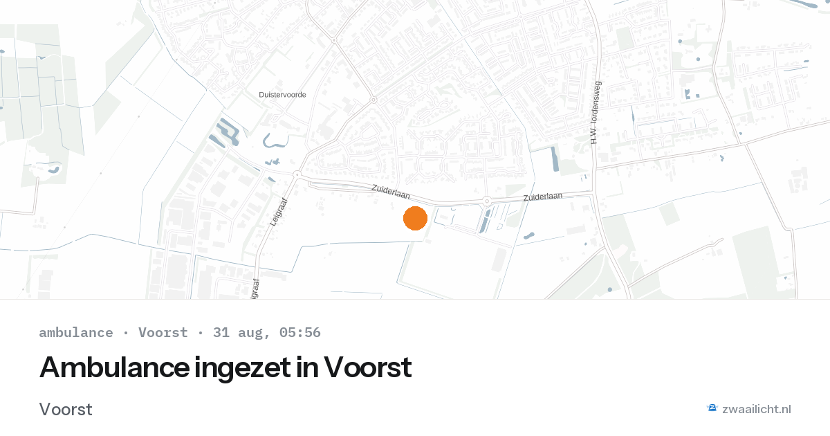 Ambulance ingezet in Voorst — 31 aug 2026