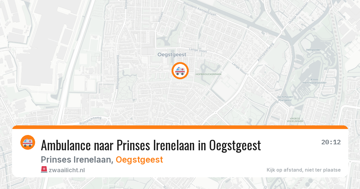Ambulance naar Prinses Irenelaan in Oegstgeest — 9 aug 2026