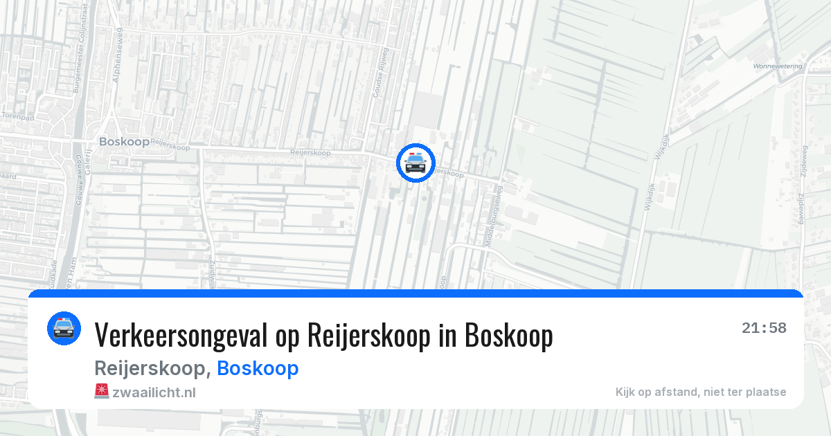 Verkeersongeval op Reijerskoop in Boskoop — 12 jun 2026