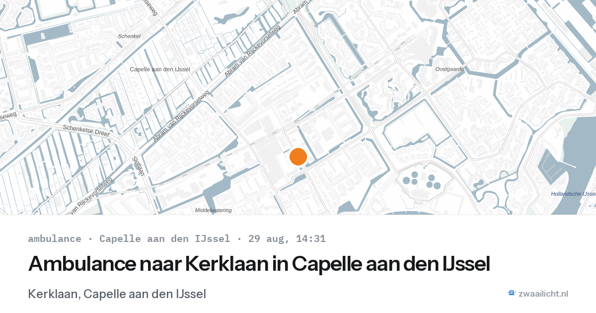 Ambulance naar Kerklaan in Capelle aan den IJssel — 29 aug 2026